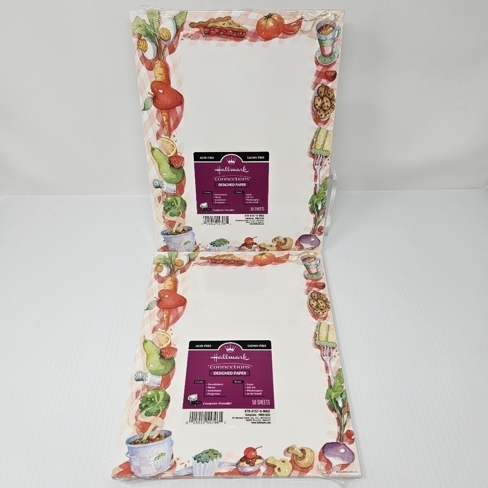 Hallmark Computer Paper 100 Sheets Food Themed Picnic Party Menu Invitations New